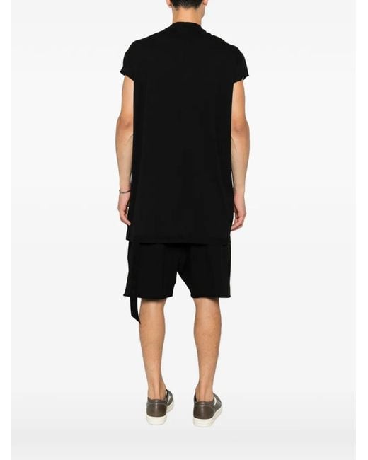 Rick Owens Black Graphic-Print Longline T-Shirt for men