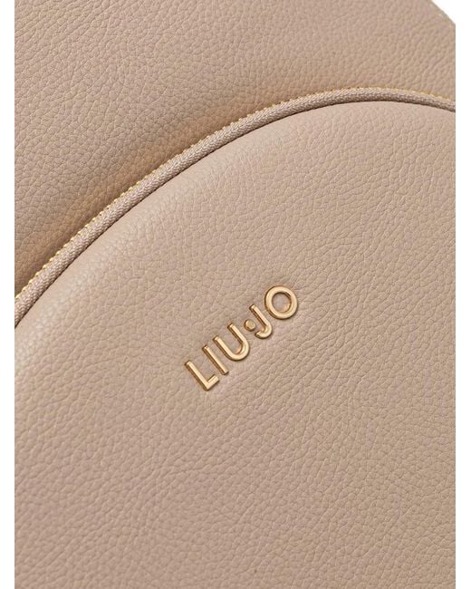 Liu Jo Natural Grained Logo-Plaque Backpack