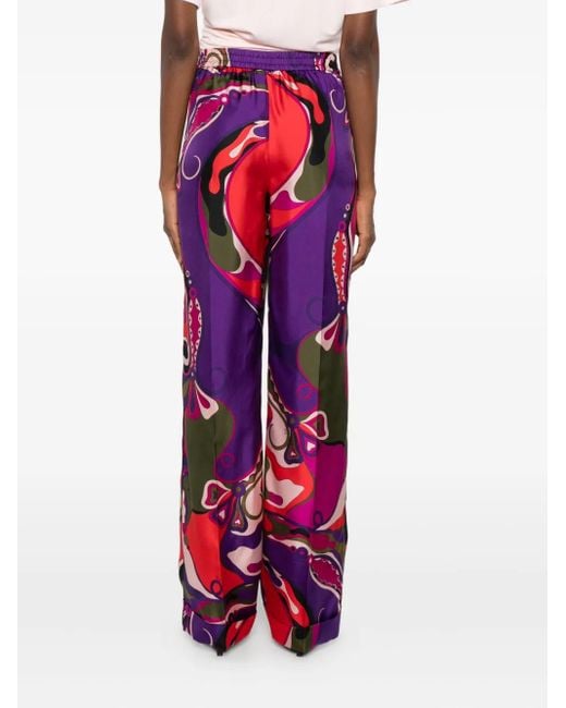 Emilio Pucci Purple Abstract-Print Trousers