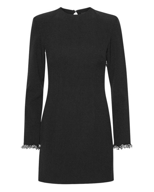 ROTATE BIRGER CHRISTENSEN Black Embellished Crepe Mini Dress