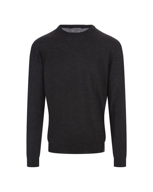 Fedeli Blue Argentina Crew-Neck Sweater for men