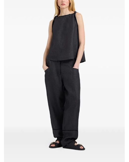 Momoní Black Silverado Linen Trousers