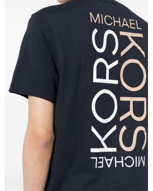 Michael Kors Blue Logo-print Cotton T-shirt for men