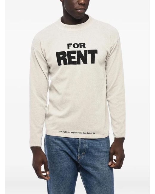 ERL White For Rent Ribbed-Trim Sweater for men