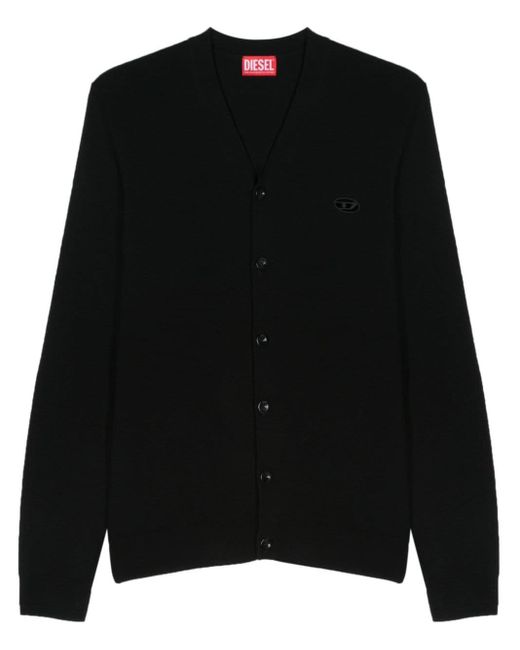 DIESEL Black Wool And Cashmere Cardigan for men