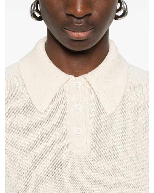 Fabiana Filippi White Knitted Polo Top