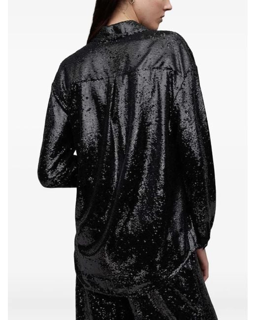AllSaints Black Charli Hemd mit Pailletten