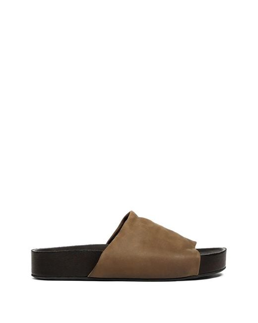 Uma Wang Brown Leather Slides for men