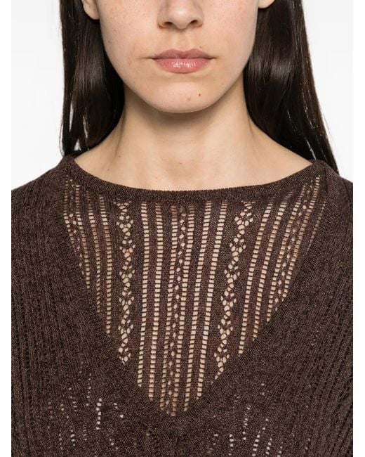 AYA MUSE Brown Zula Double-Layer Sweater