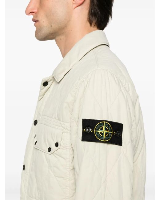 Stone Island Natural Compass-Badge Quilted Jacket for men