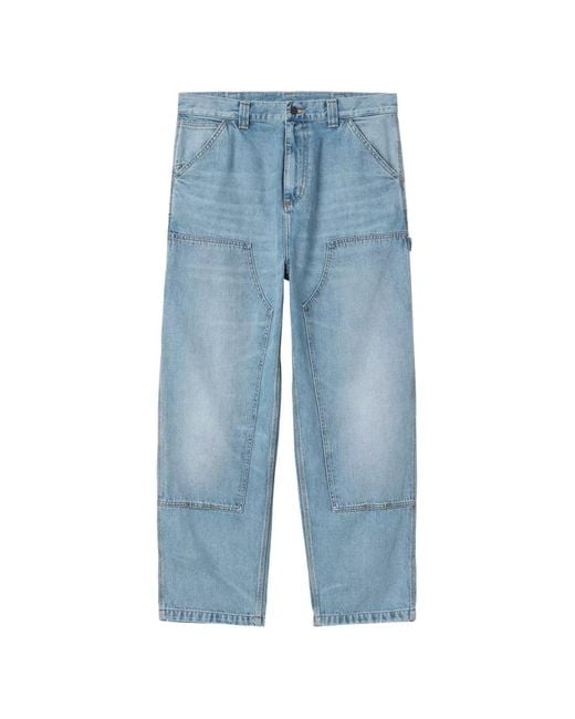 Carhartt Blue Denim Cotton Jeans for men