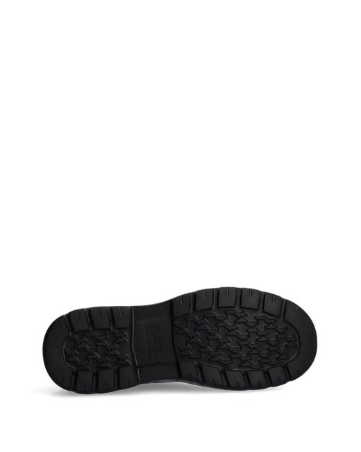 Karl Lagerfeld Black Monogram Leather Boots for men