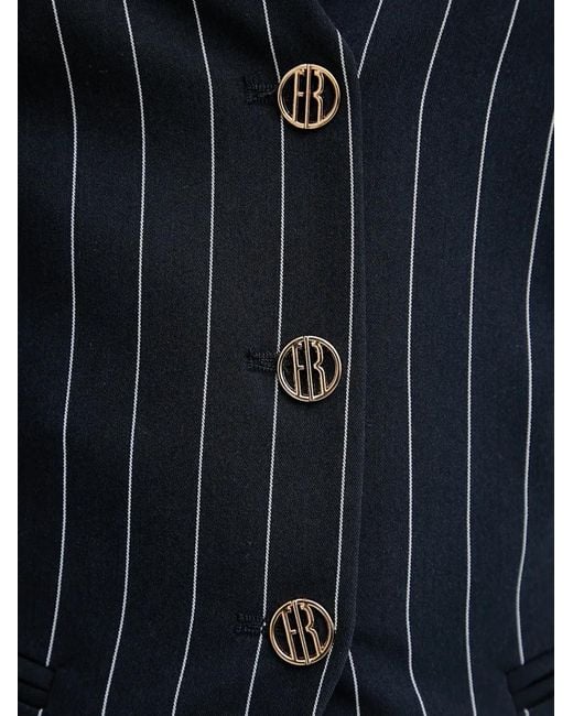 Fracomina Blue Pinstripe Buttoned Halter Top