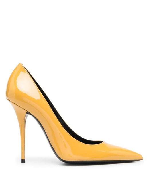 Saint Laurent Metallic 110Mm Zoe Leather Pumps