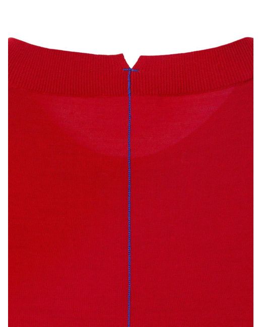 Burberry Red Drop-shoulder Wool Jumper