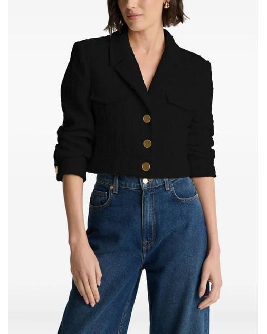 Chaqueta texturizada con botones St. John de color Black