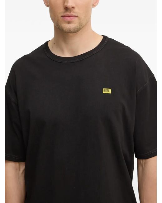 DIESEL Black Logo-Detail Cotton T-Shirt for men