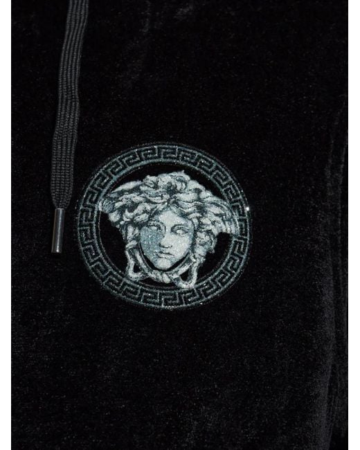 Versace Black Medusa-Embellishment Hoodie for men