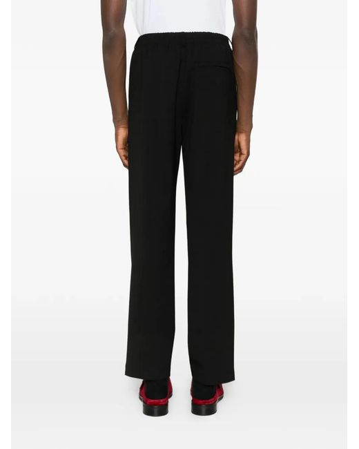 MEDEA Black Side Seam Pockets Wool Trousers for men