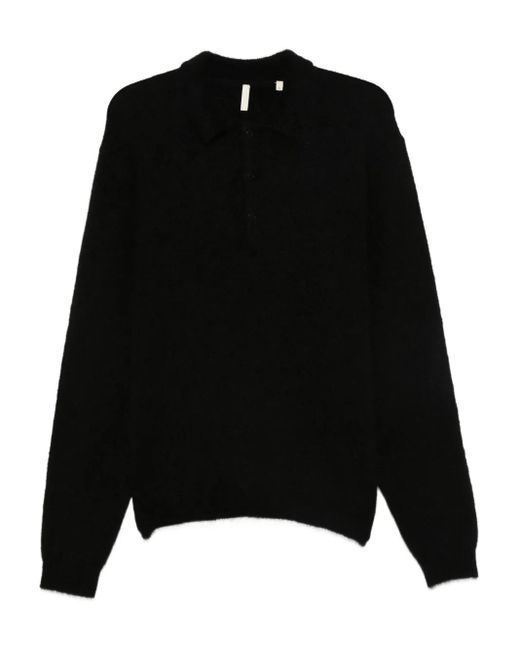 sunflower Black Polo-Collar Sweater for men
