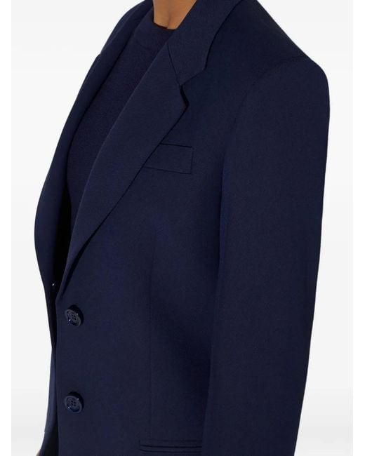 Elisabetta Franchi Blue Single-Breasted Gabardine Jacket