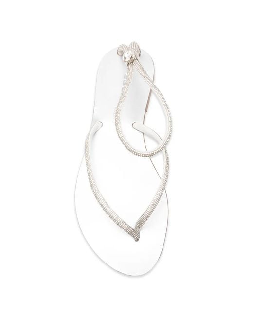 EDDI CUOMO White Glass-Embellished Sandals