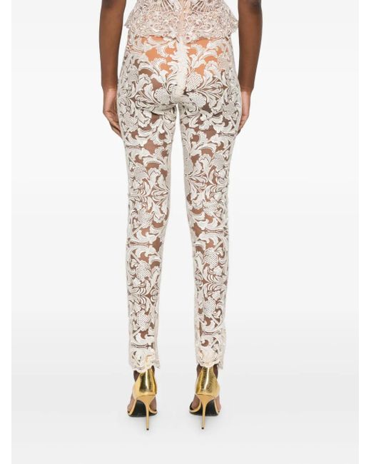 Gemy Maalouf Natural Floral-Lace Leggings