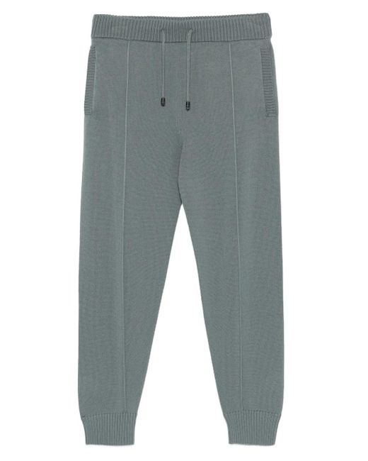 Drumohr Blue Drawstring-Waist Knitted Track Pants for men