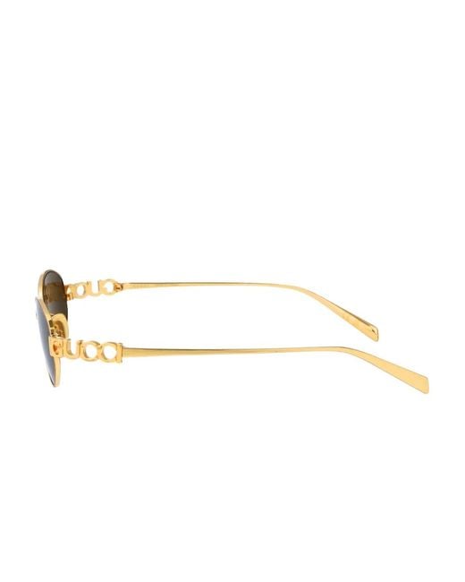 Gucci Natural Oval-Frame Sunglasses