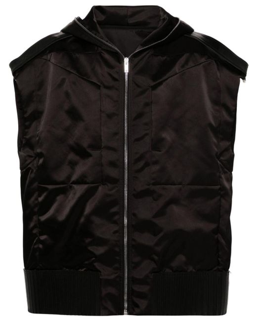 Rick Owens Black Sleeveless Econyl® Hooded Jacket for men