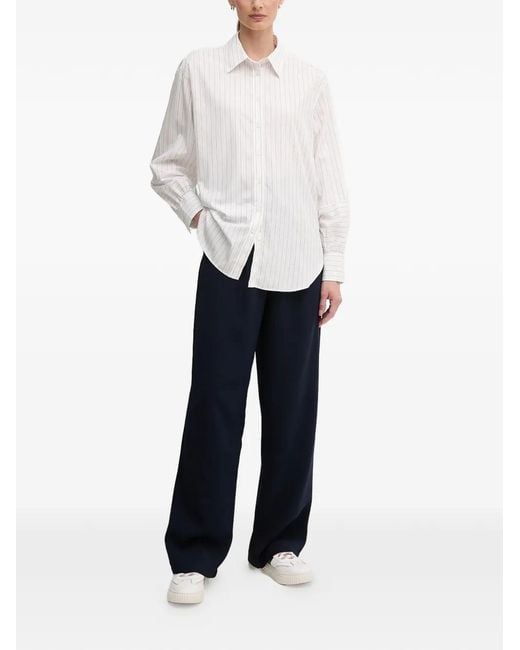 Gant White Striped Buttoned Shirt