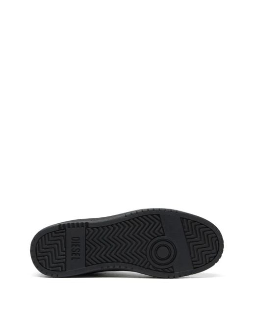 DIESEL S-Oval Skate-Sneakers Aus Leder Mit Einsatz Aus Stoff in Black für Herren