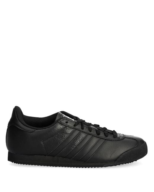 adidas mens black leather trainers