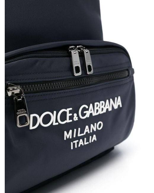 Dolce & Gabbana Black Logo-lettering Backpack for men