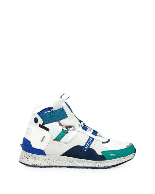 Lacoste Blue Run Breaker Panelled Lace-Up Leather Sneakers for men