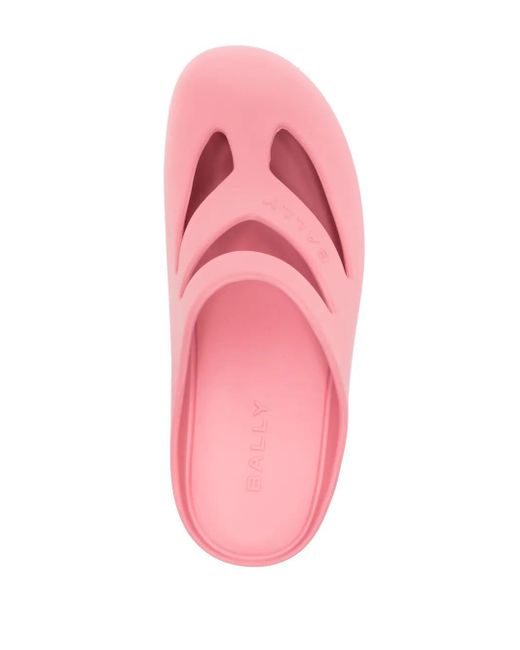 Bally Pink Round-Toe Flat Slides
