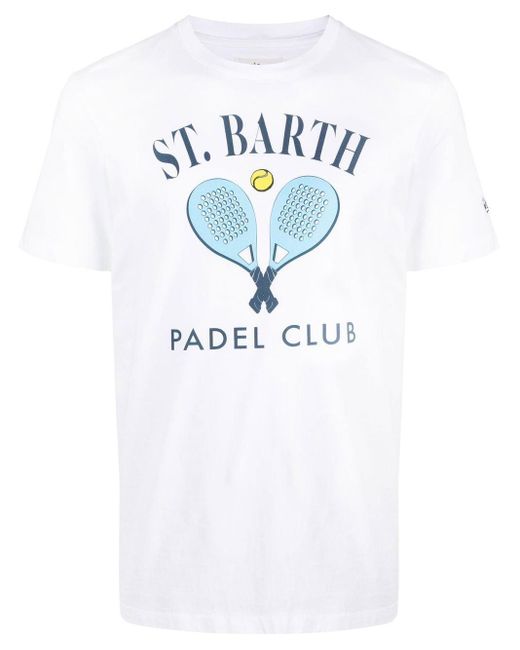 Mc2 Saint Barth Cotton Padel Club Graphic T-shirt in White for Men ...