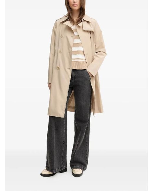 Joop! Natural Double-Breasted Belted Trench Coat