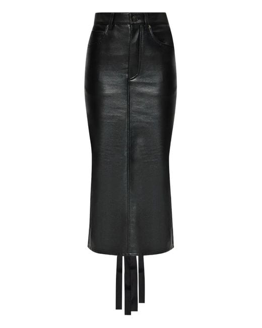 Balenciaga Black Leather Skirt