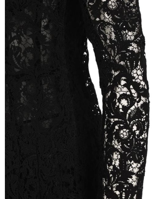Fendi Black Macramé Lace Dress