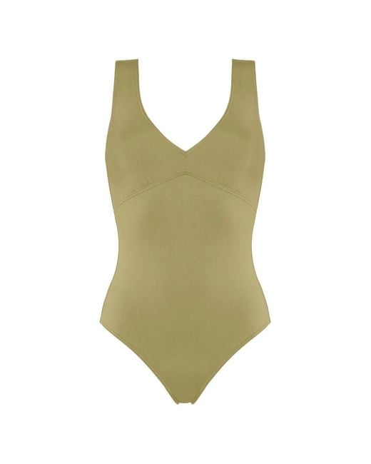 Eres Green Hold Up V-Neck Swimsuit