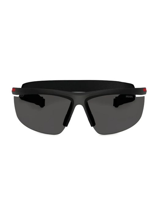 メンズ Prada Linea Rossa シールドサングラス Black