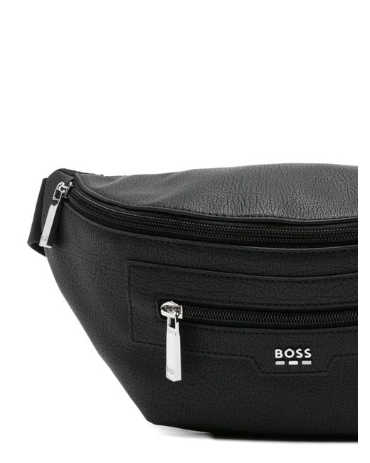 Boss Black Zip Logo Belt Bag for men