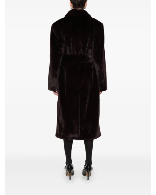 Stand Studio Black Button Belted-Waist Coat
