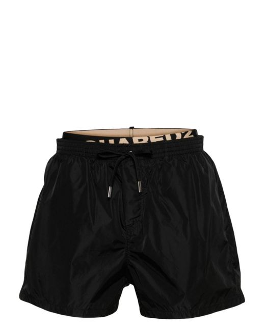 DSquared² Black Swim Shorts With Logo for men