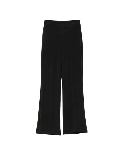 Woc Black Pressed-Crease Flared Trousers