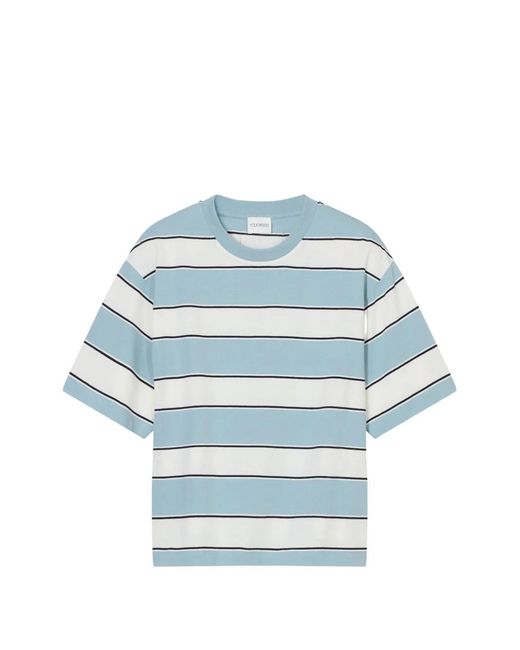Closed Blue Stripe Dropped-Shoulder T-Shirt