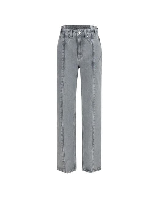 Ganni Gray Belt-Loop Jeans