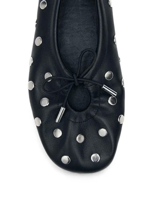 Alohas White Rosalind Stud-Embellishment Ballet Flats