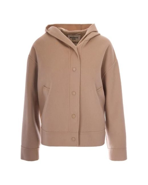 Weekend by Maxmara Natural Press-Stud-Fastening Hooded Jacket